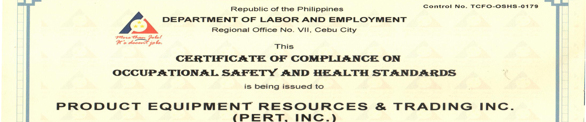 DOLE - Certificate of Compliance